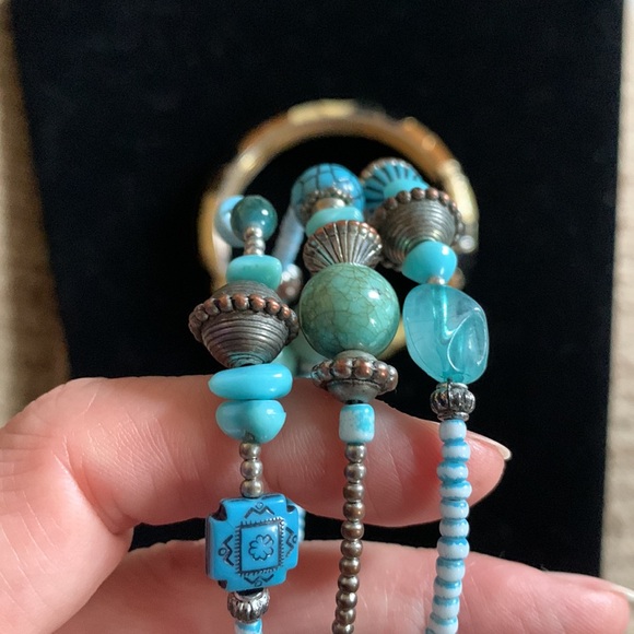 Set of 2 7.5-8” bracelets in used condition: honeycomb enamel pattern cuff - Picture 5 of 6